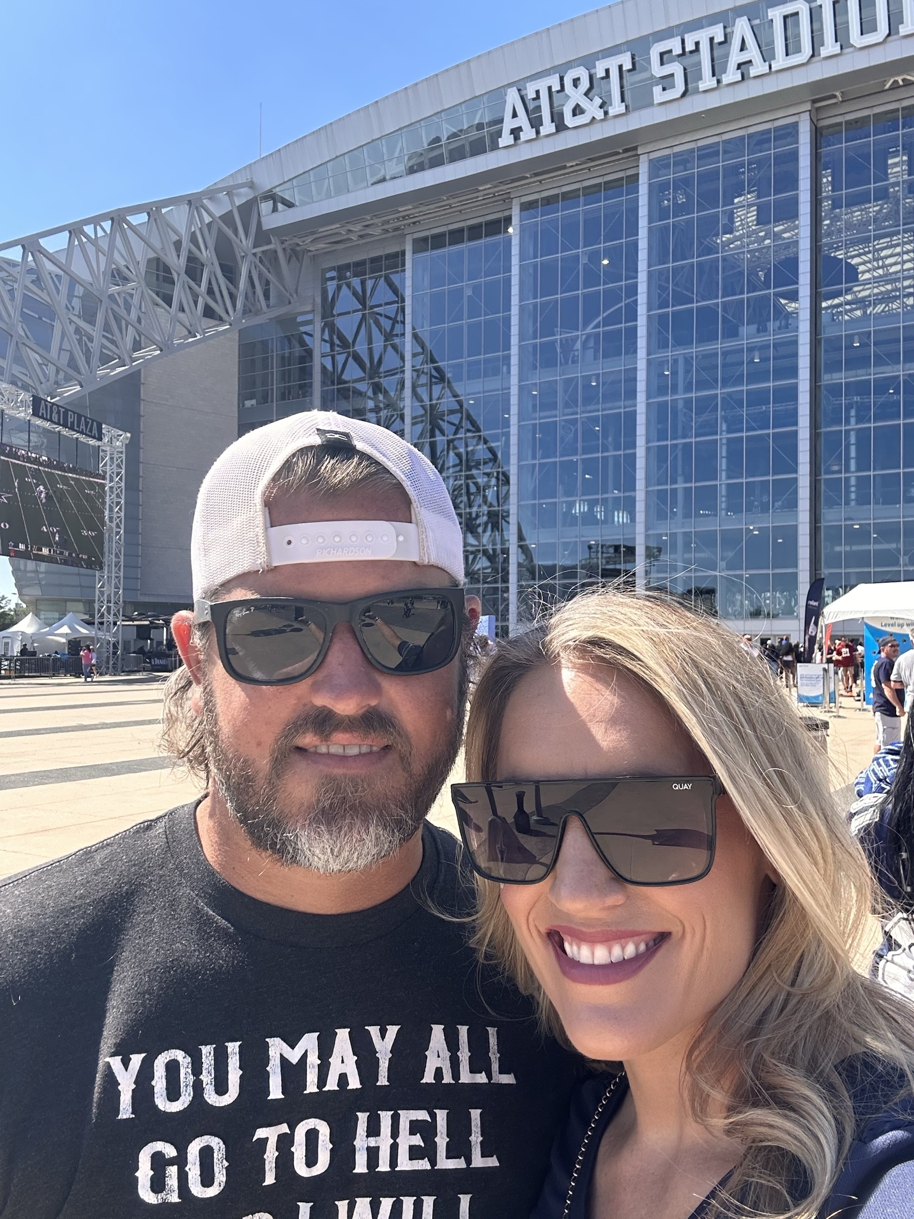 Jonathan and Audriana at AT&T Stadium for a Cowboys game
